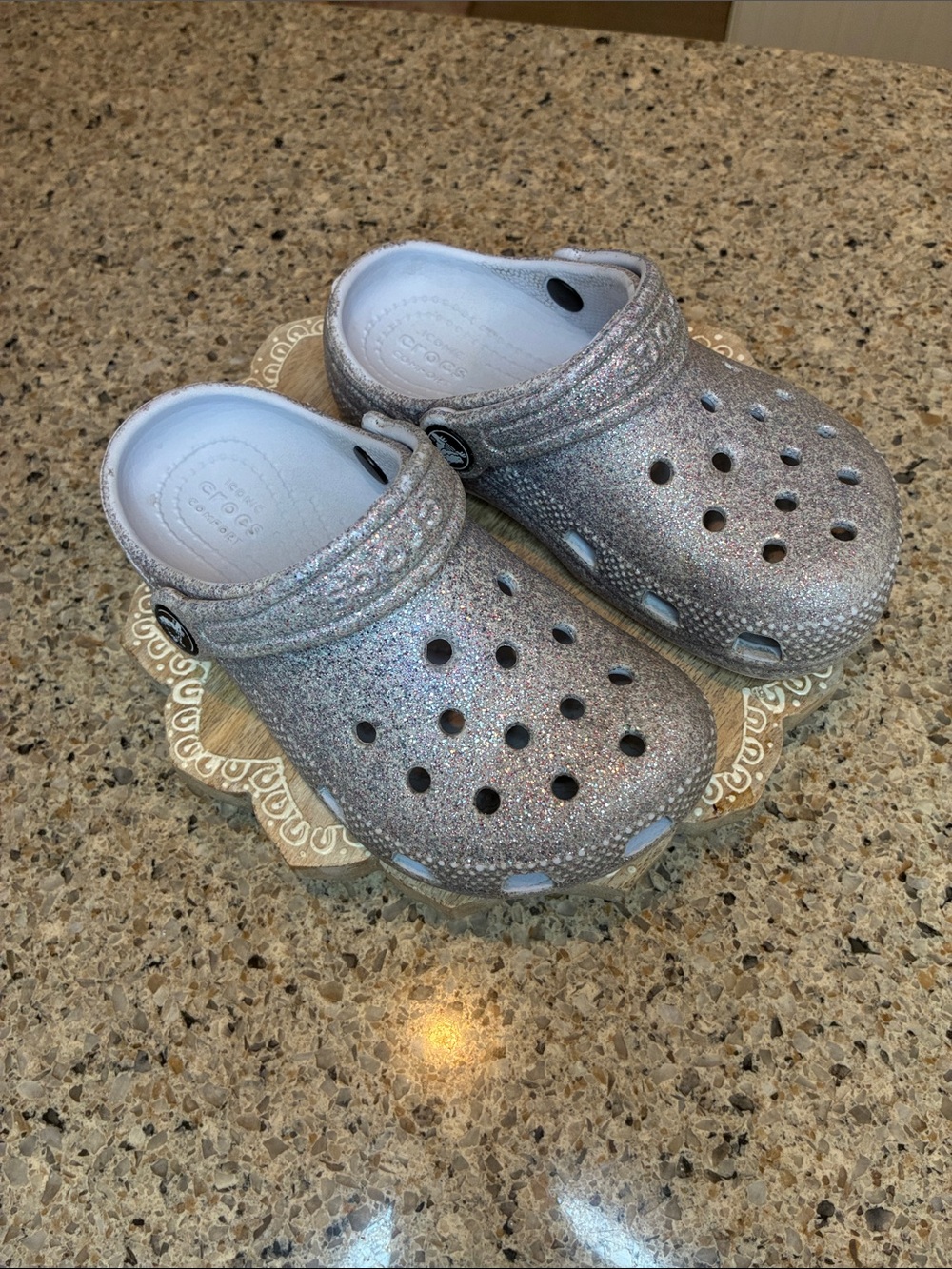C10 Purple Sparkle Crocs